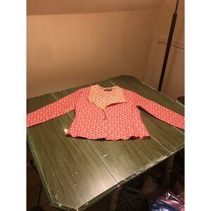 Khangura EUC Women's Pink Cream Textured Geo Print Blazer Size S